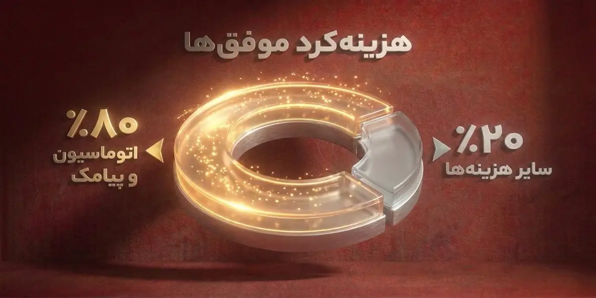 سهم ابزارهای مارکت و پیامک از بودجه بازاریابی فروشندگان موفق